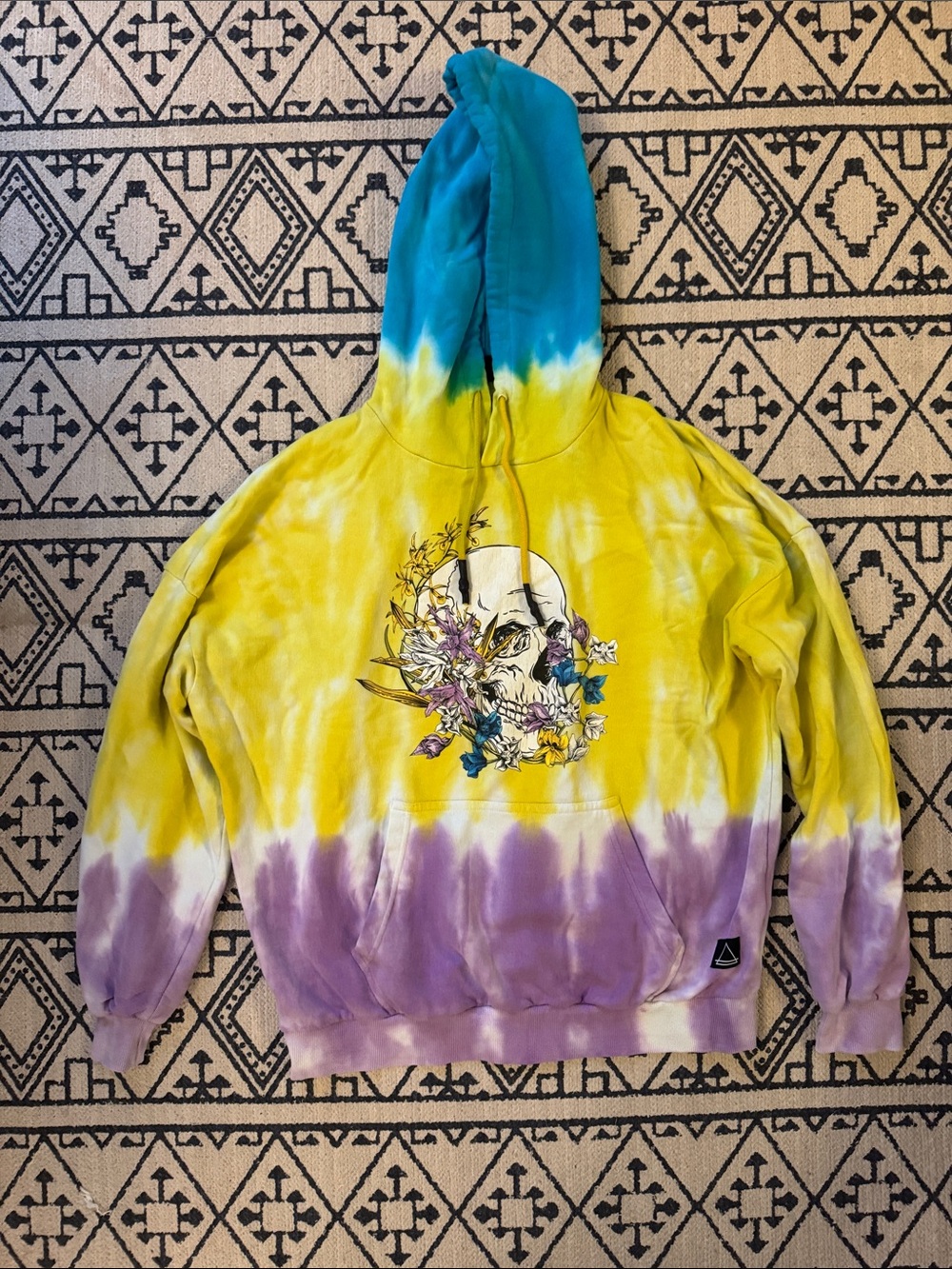 Eleven Paris Tie-Dye Skull Hoodie - Yellow, Purple & Blue